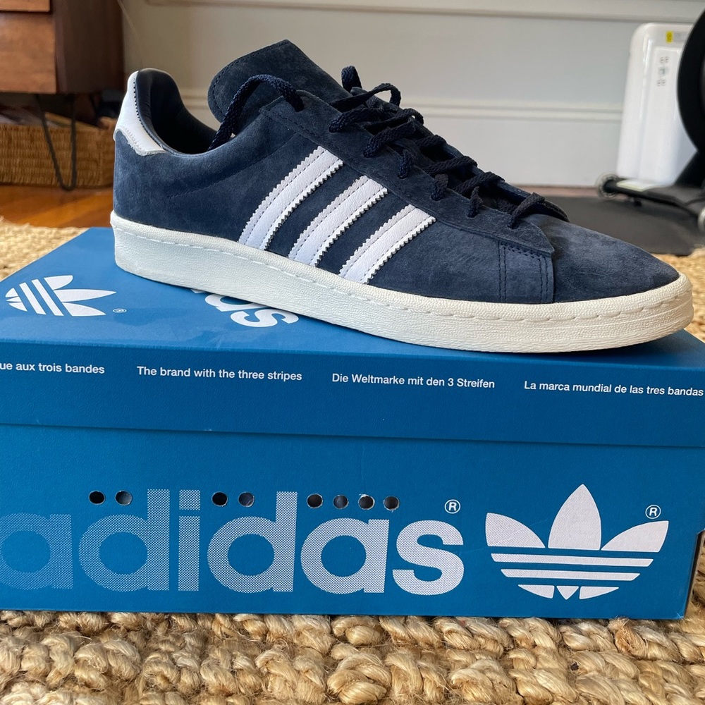 Adidas Campus 80 OG Collegiate Navy White and Off White mens size 10